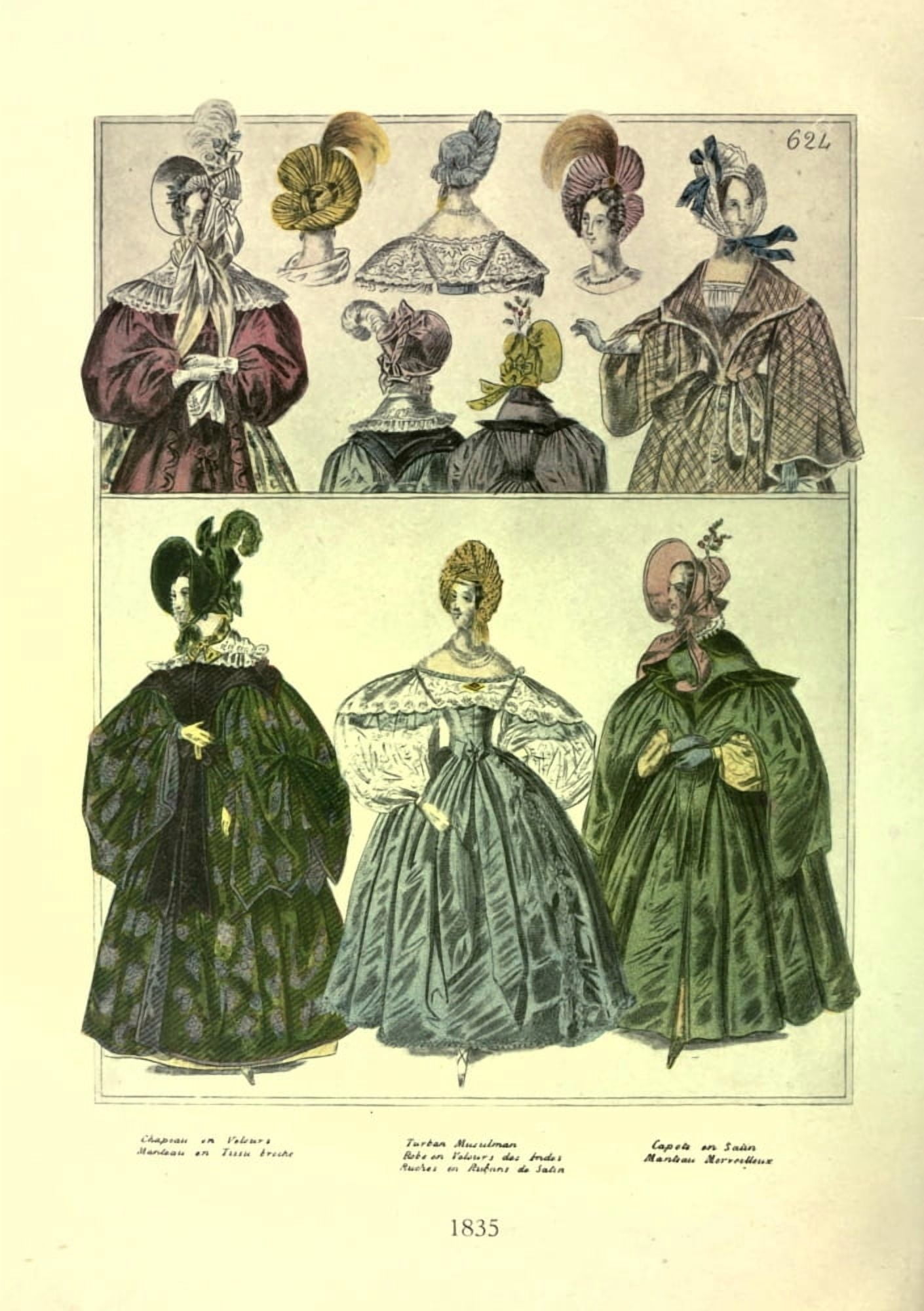 Dame Fashion 1913 Woman of 1835 Canvas Art - Unknown (18 x 24)