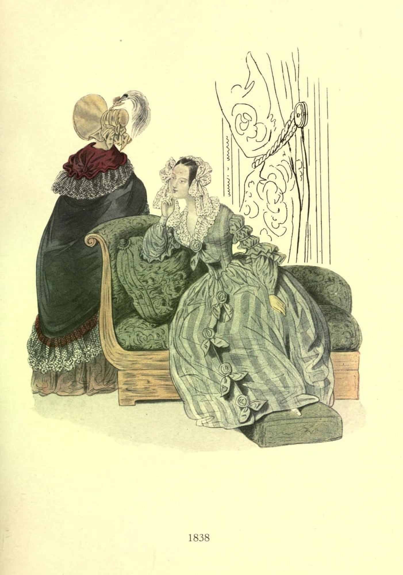 Dame Fashion 1913 Woman of 1838 Canvas Art - Unknown (18 x 24)
