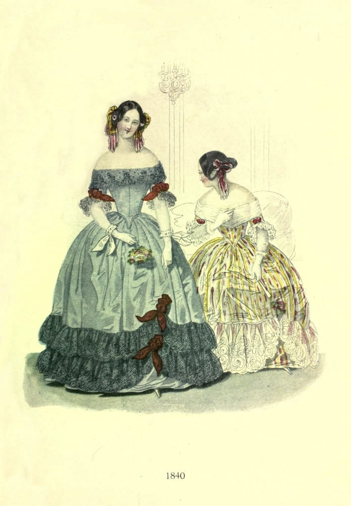 Dame Fashion 1913 Woman of 1840-2 Canvas Art - Unknown (24 x 36)