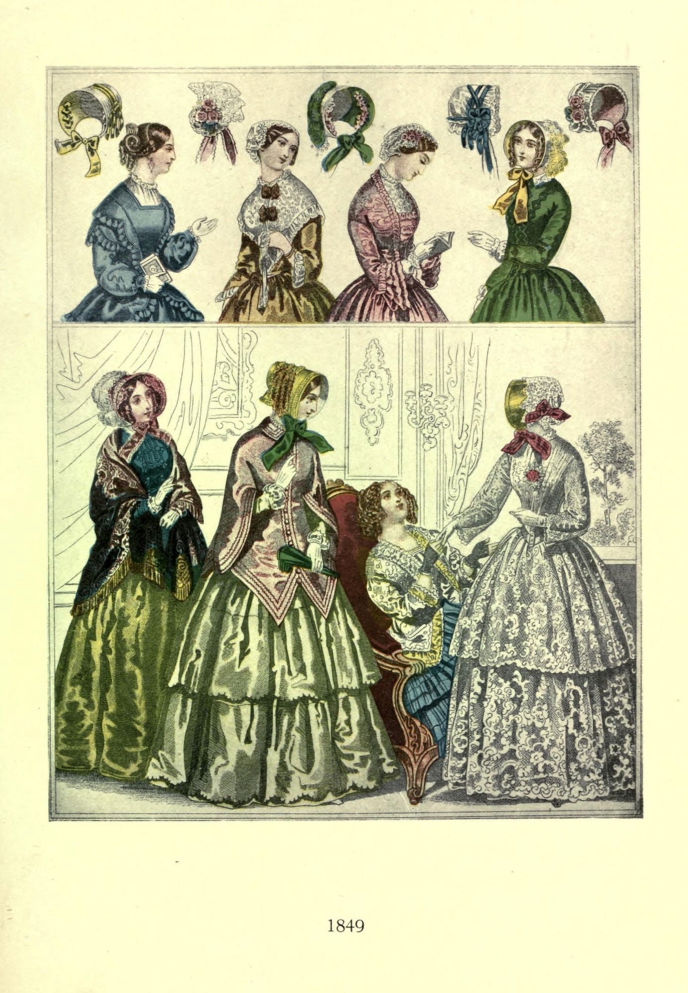 Dame Fashion 1913 Woman of 1849 Canvas Art - Unknown (18 x 24)
