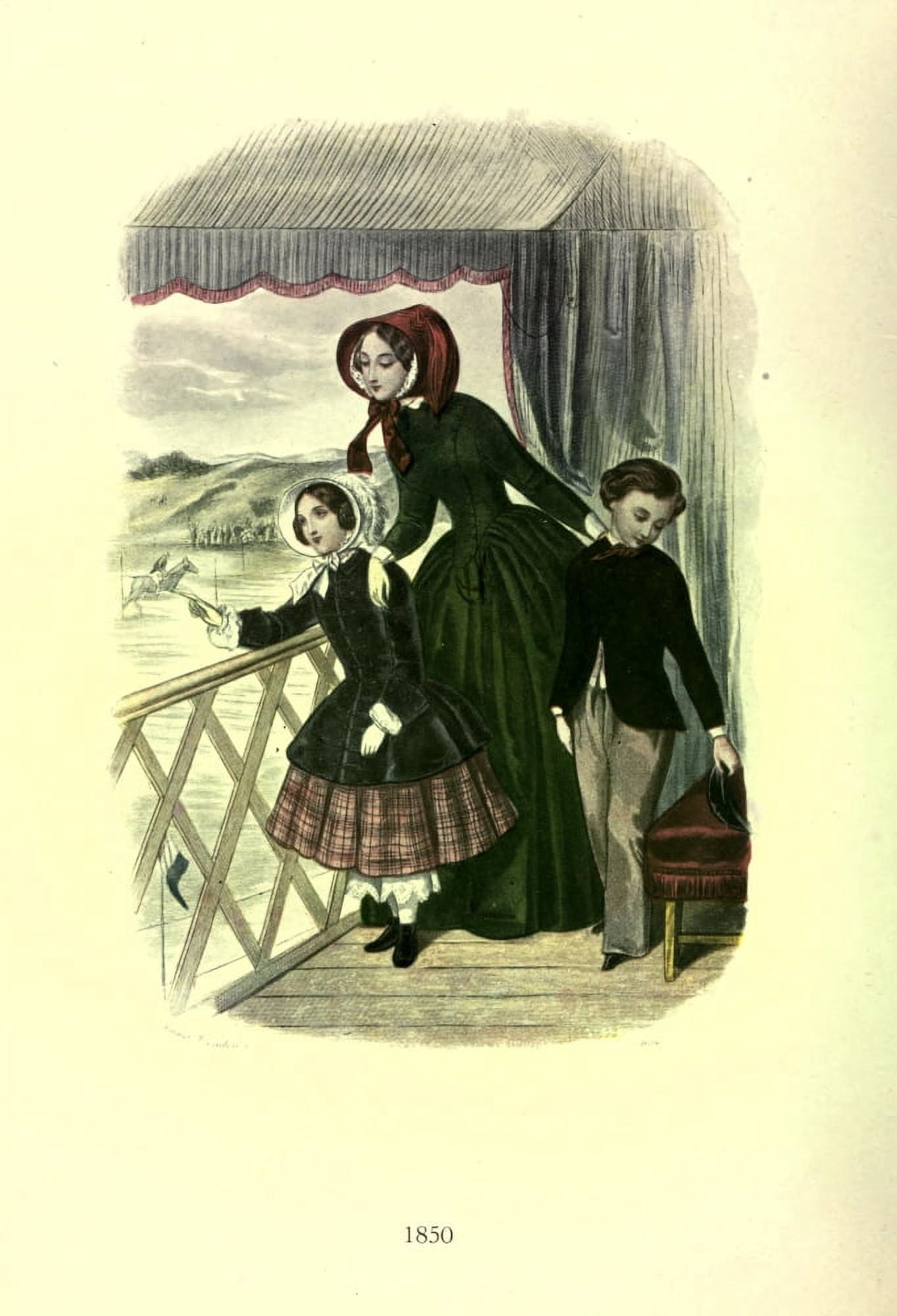 Dame Fashion 1913 Woman of 1850 Canvas Art - Unknown (18 x 24)