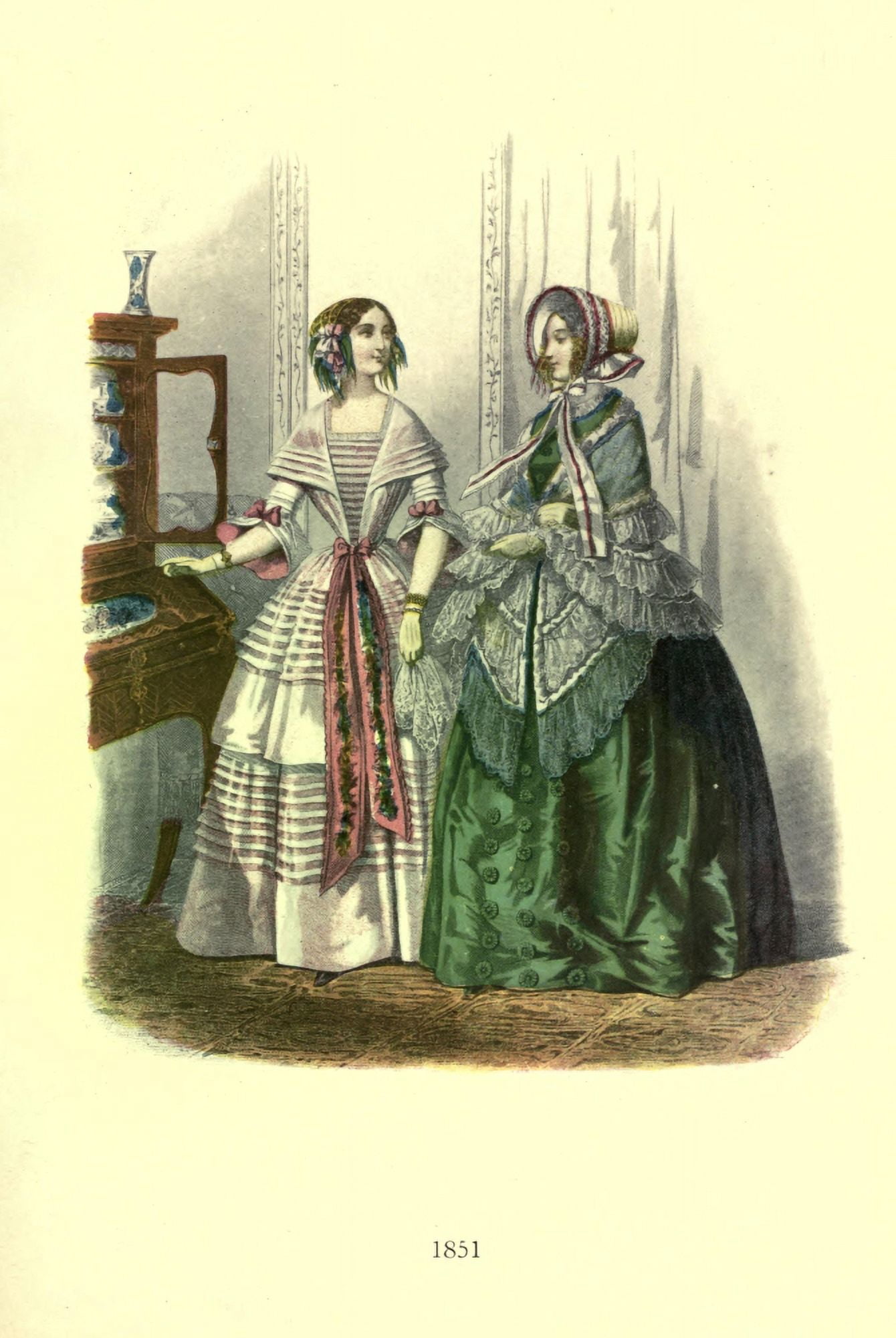 Dame Fashion 1913 Woman of 1851-2 Canvas Art - Unknown (24 x 36)