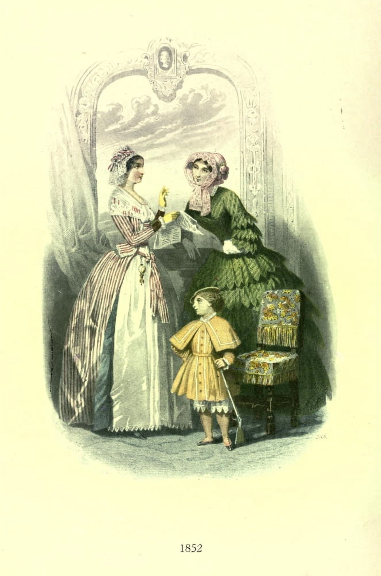 Dame Fashion 1913 Woman of 1852-1 Canvas Art - Unknown (24 x 36)
