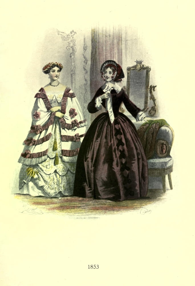 Dame Fashion 1913 Woman of 1853 Canvas Art - Unknown (24 x 36)