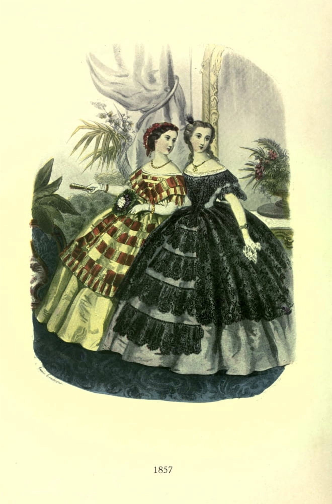 Dame Fashion 1913 Woman of 1857 Canvas Art - Unknown (18 x 24)