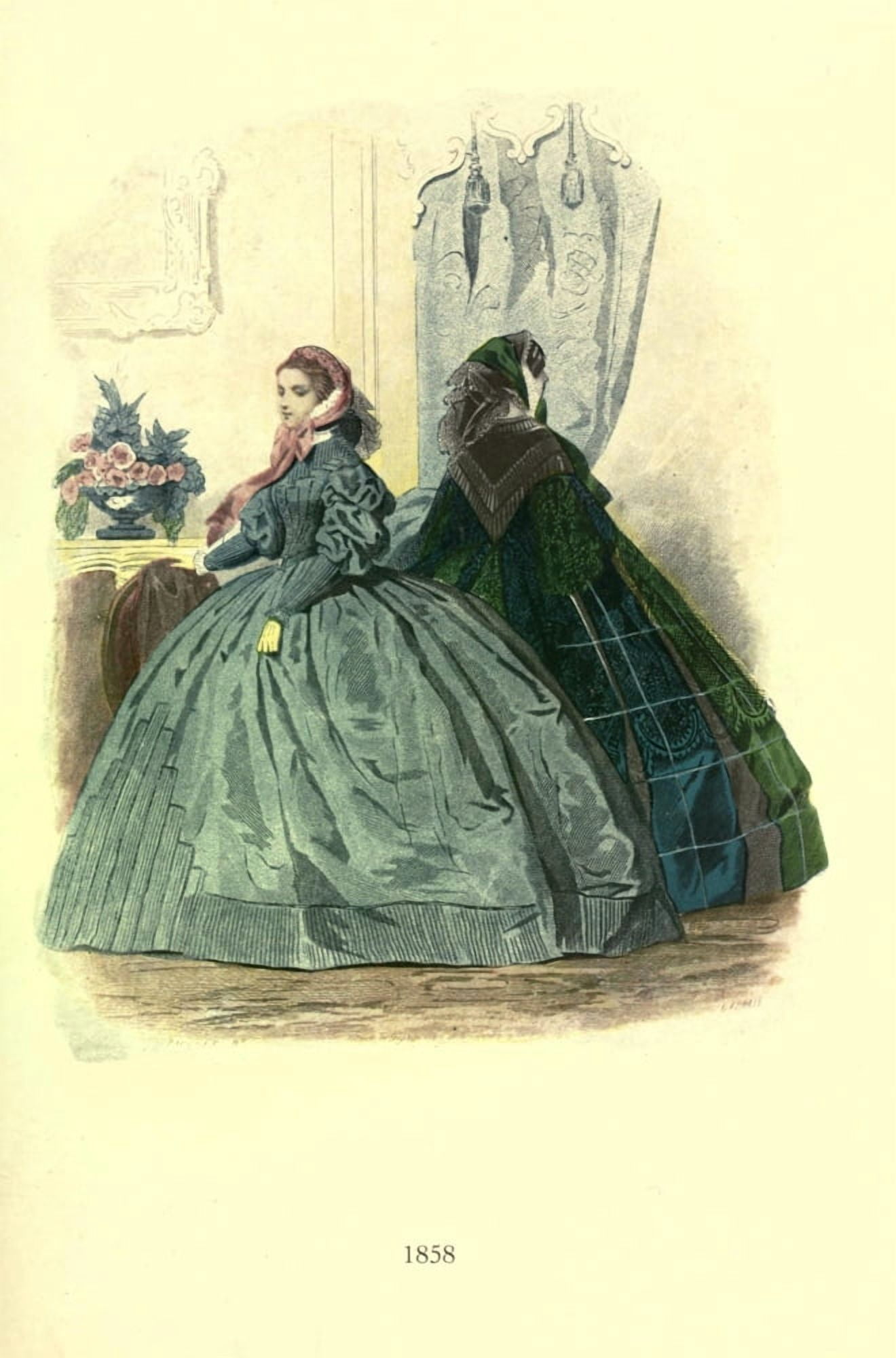 Dame Fashion 1913 Woman of 1858-1 Canvas Art - Unknown (18 x 24)