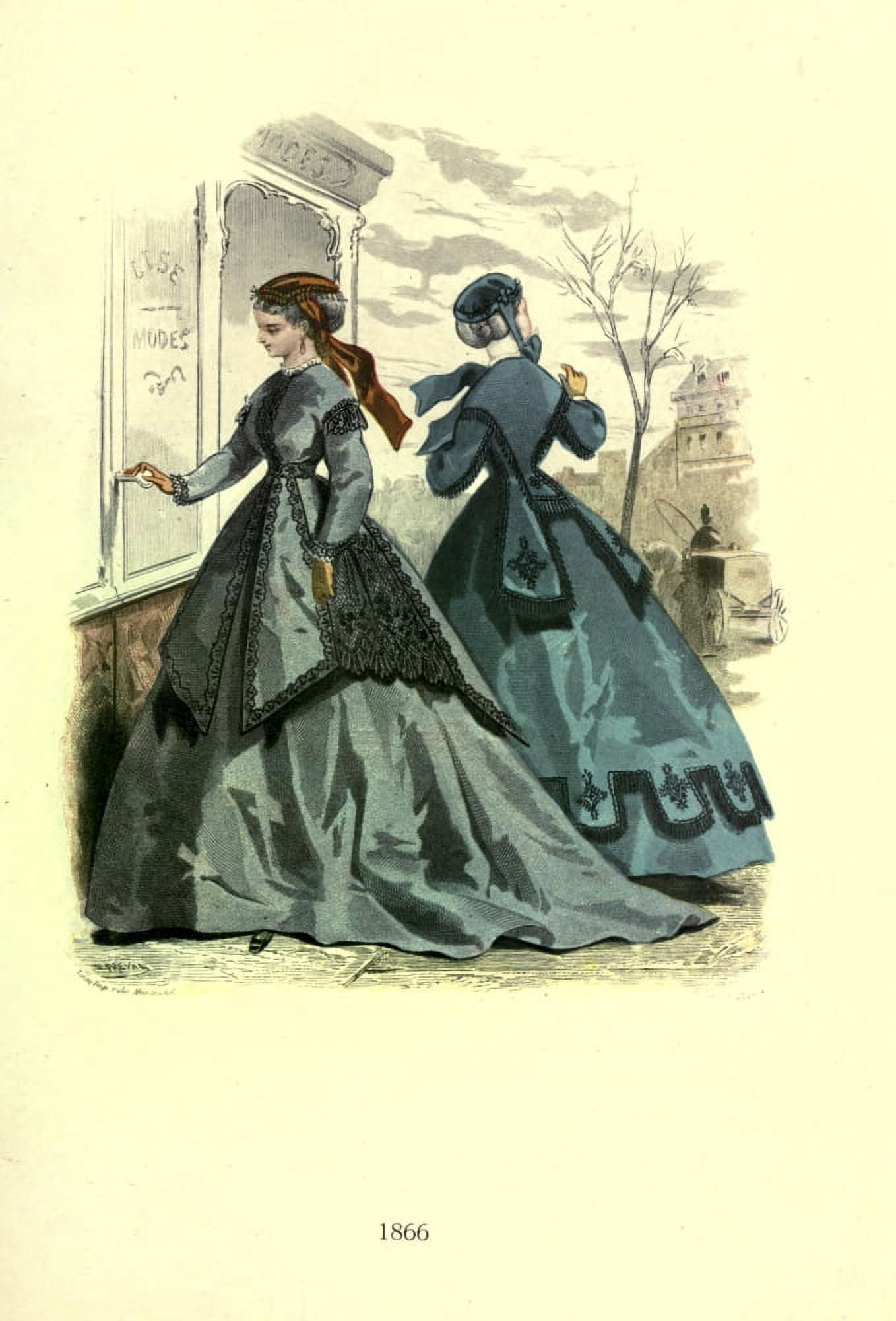 Dame Fashion 1913 Woman of 1866 Canvas Art - Unknown (18 x 24)