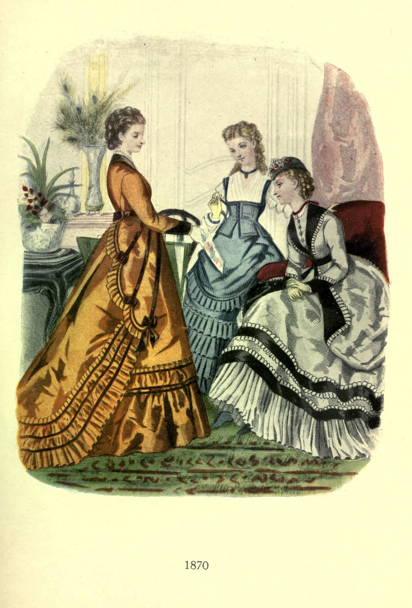 Dame Fashion 1913 Woman of 1870 Canvas Art - Unknown (18 x 24)