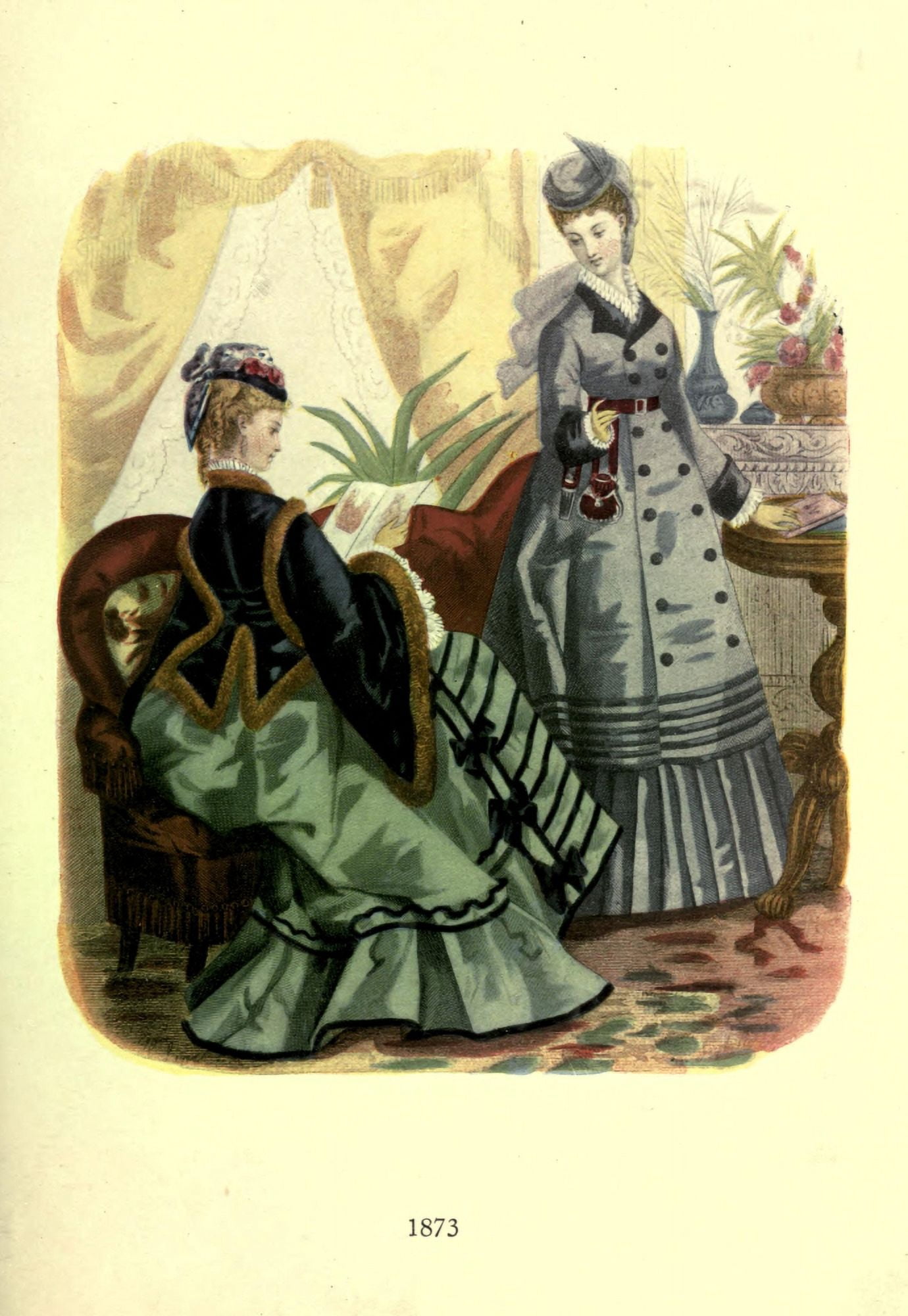 Dame Fashion 1913 Woman of 1873 Canvas Art - Unknown (18 x 24)