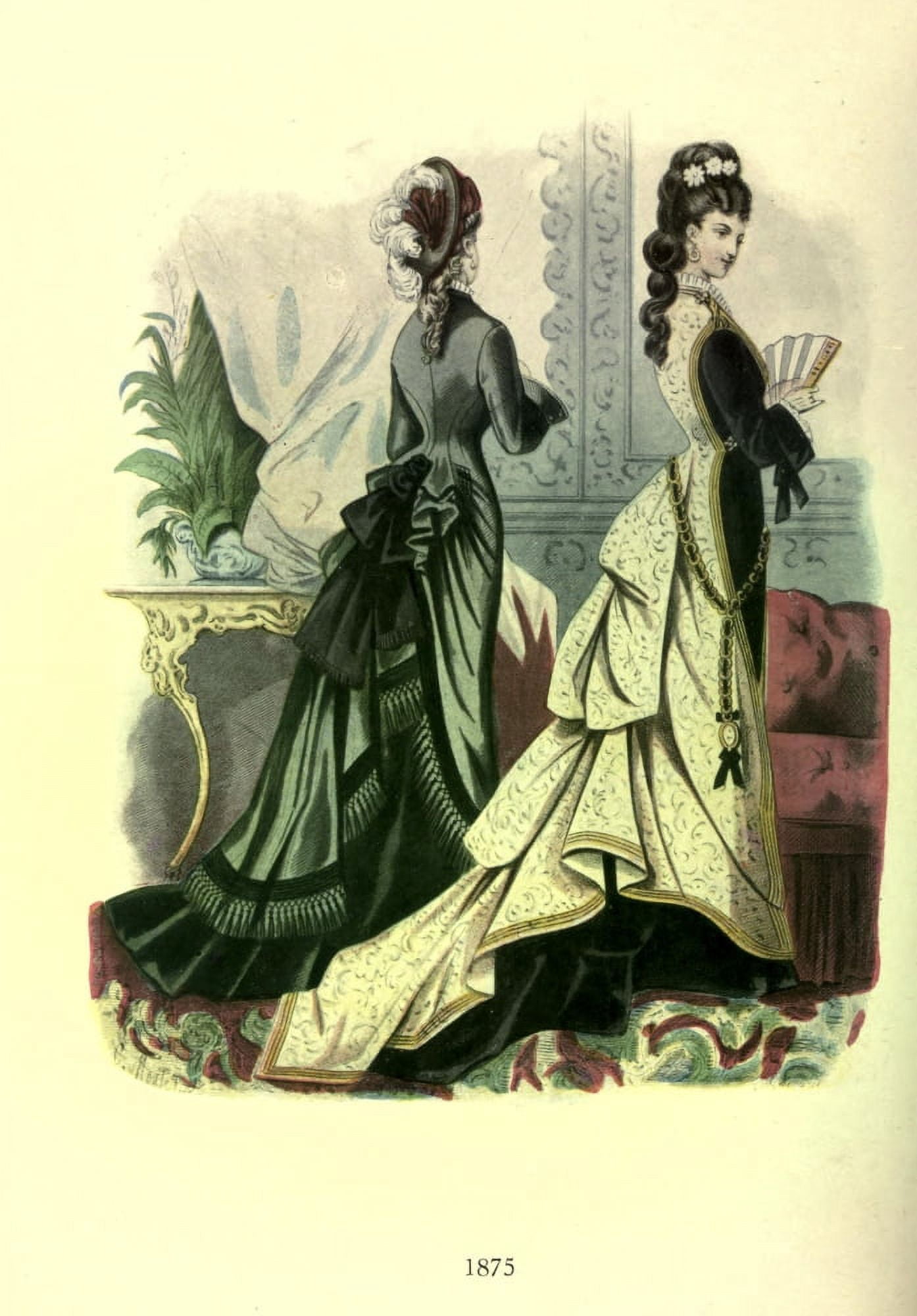 Dame Fashion 1913 Woman of 1875 Canvas Art - Unknown (24 x 36)