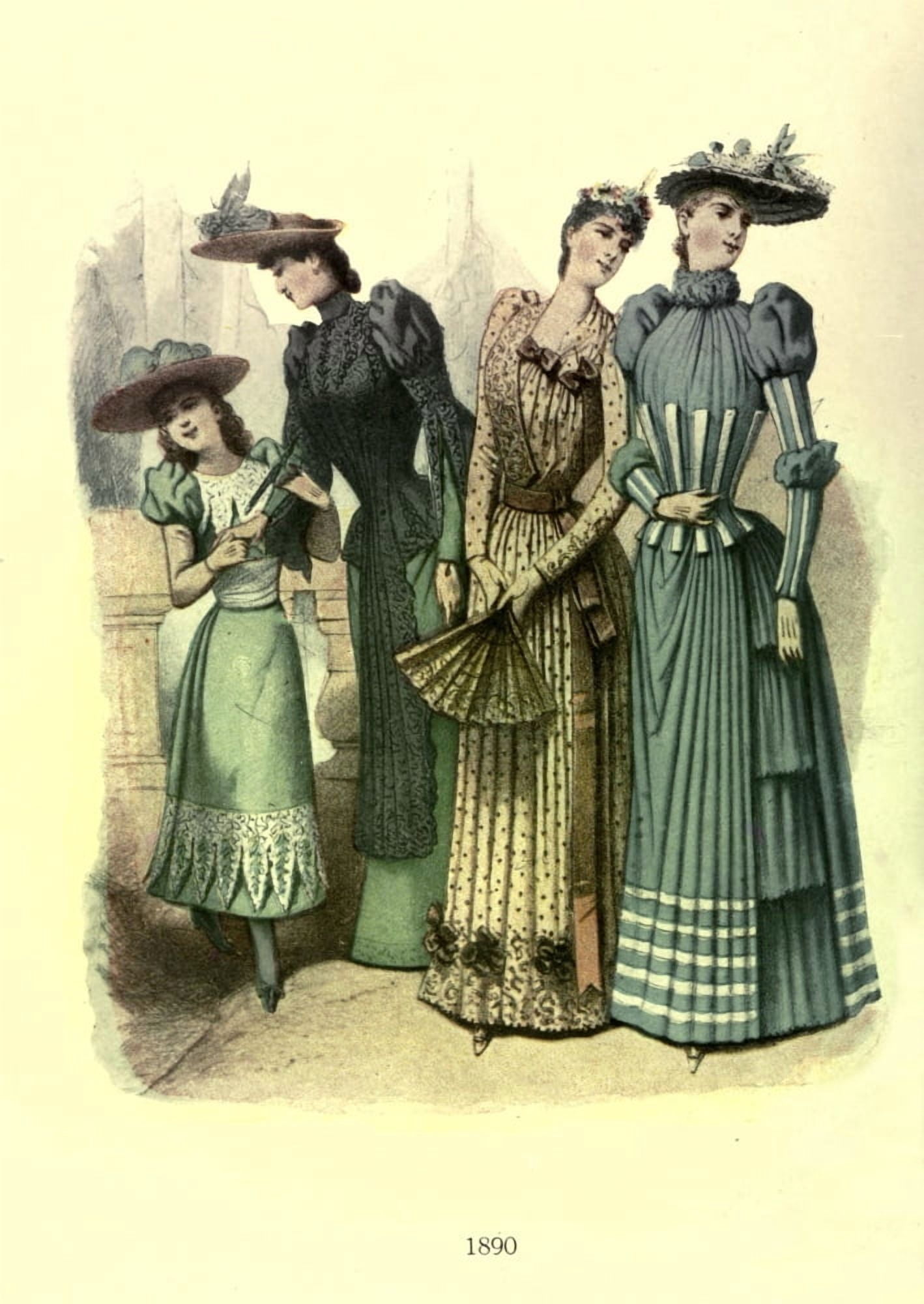 Dame Fashion 1913 Woman of 1890 Canvas Art - Unknown (24 x 36)
