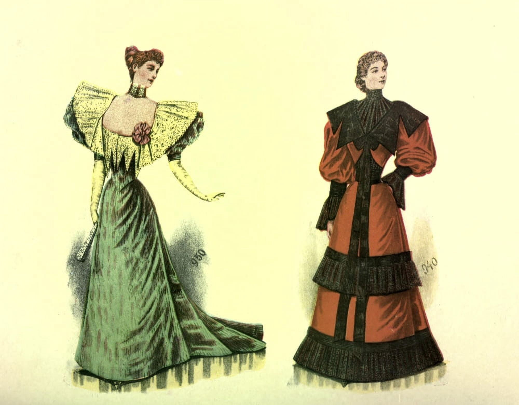Dame Fashion 1913 Woman of 1894 Canvas Art - Unknown (18 x 24)