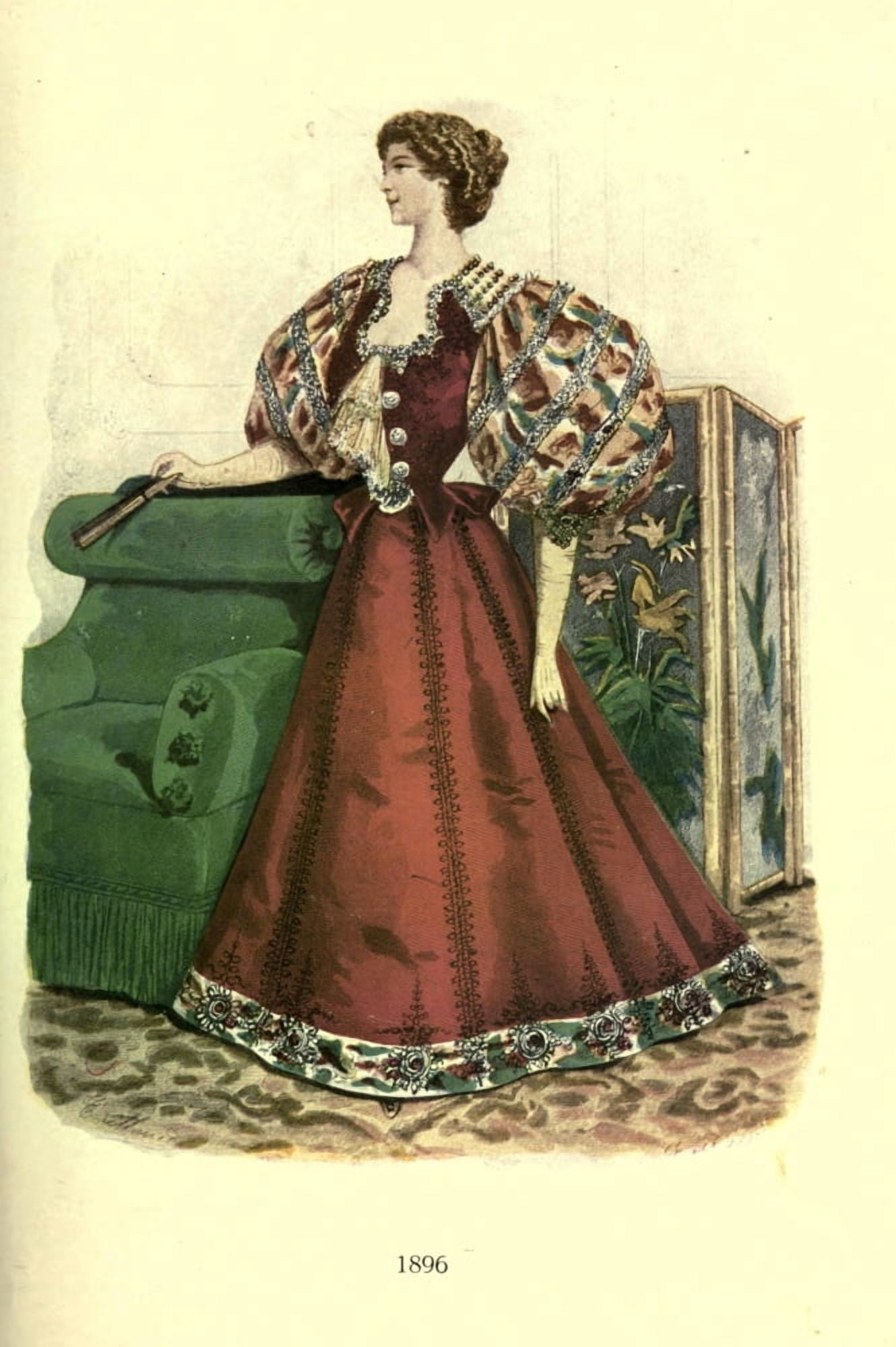 Dame Fashion 1913 Woman of 1896 Canvas Art - Unknown (18 x 24)