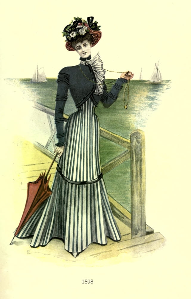Dame Fashion 1913 Woman of 1898 Canvas Art - Unknown (24 x 36)