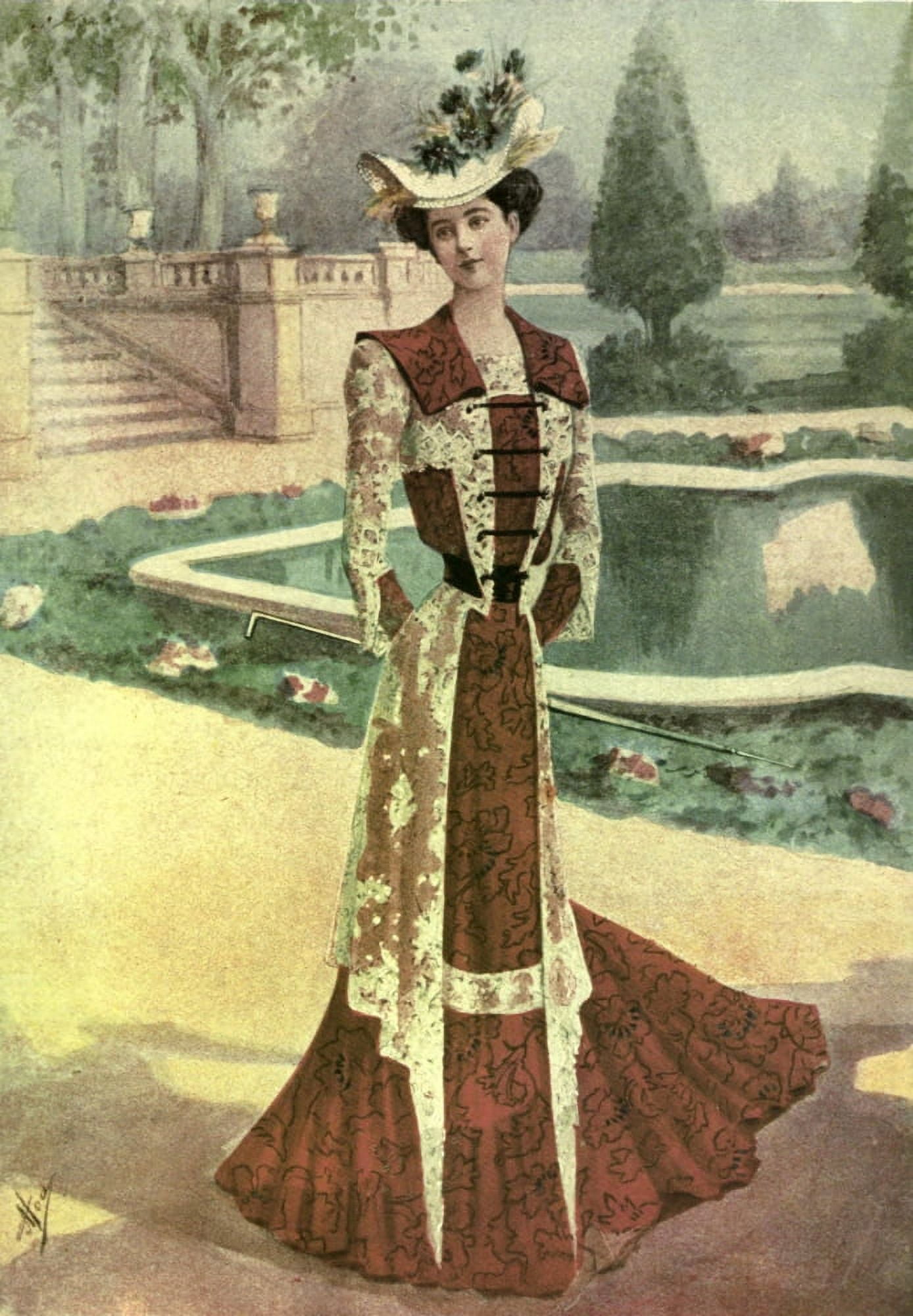 Dame Fashion 1913 Woman of 1901 Canvas Art - Unknown (24 x 36)