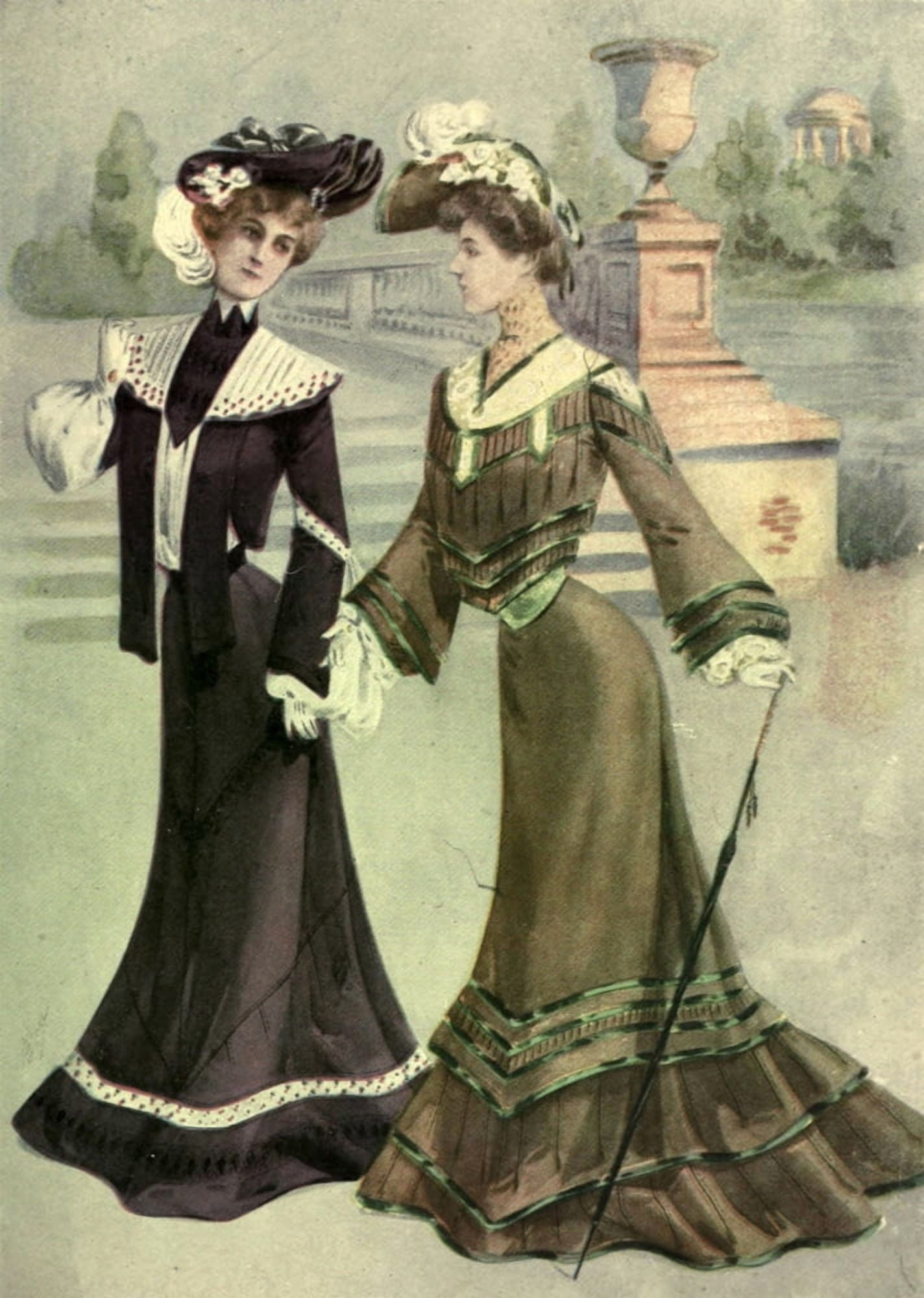 Dame Fashion 1913 Woman of 1903 Canvas Art - Unknown (18 x 24)