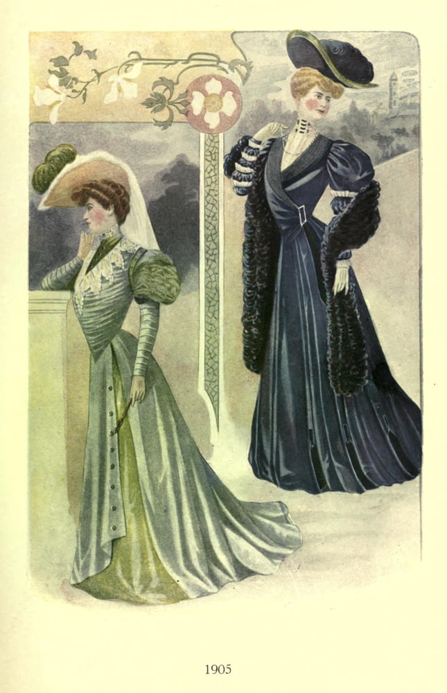 Dame Fashion 1913 Woman of 1905 Canvas Art - Unknown (18 x 24)
