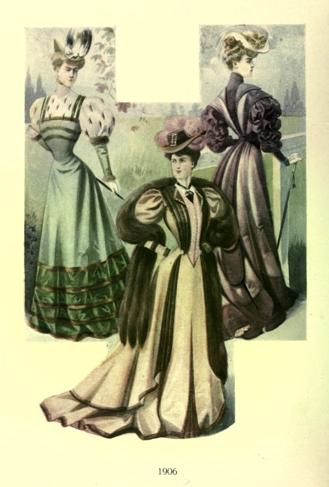 Dame Fashion 1913 Woman of 1906 Canvas Art - Unknown (18 x 24)