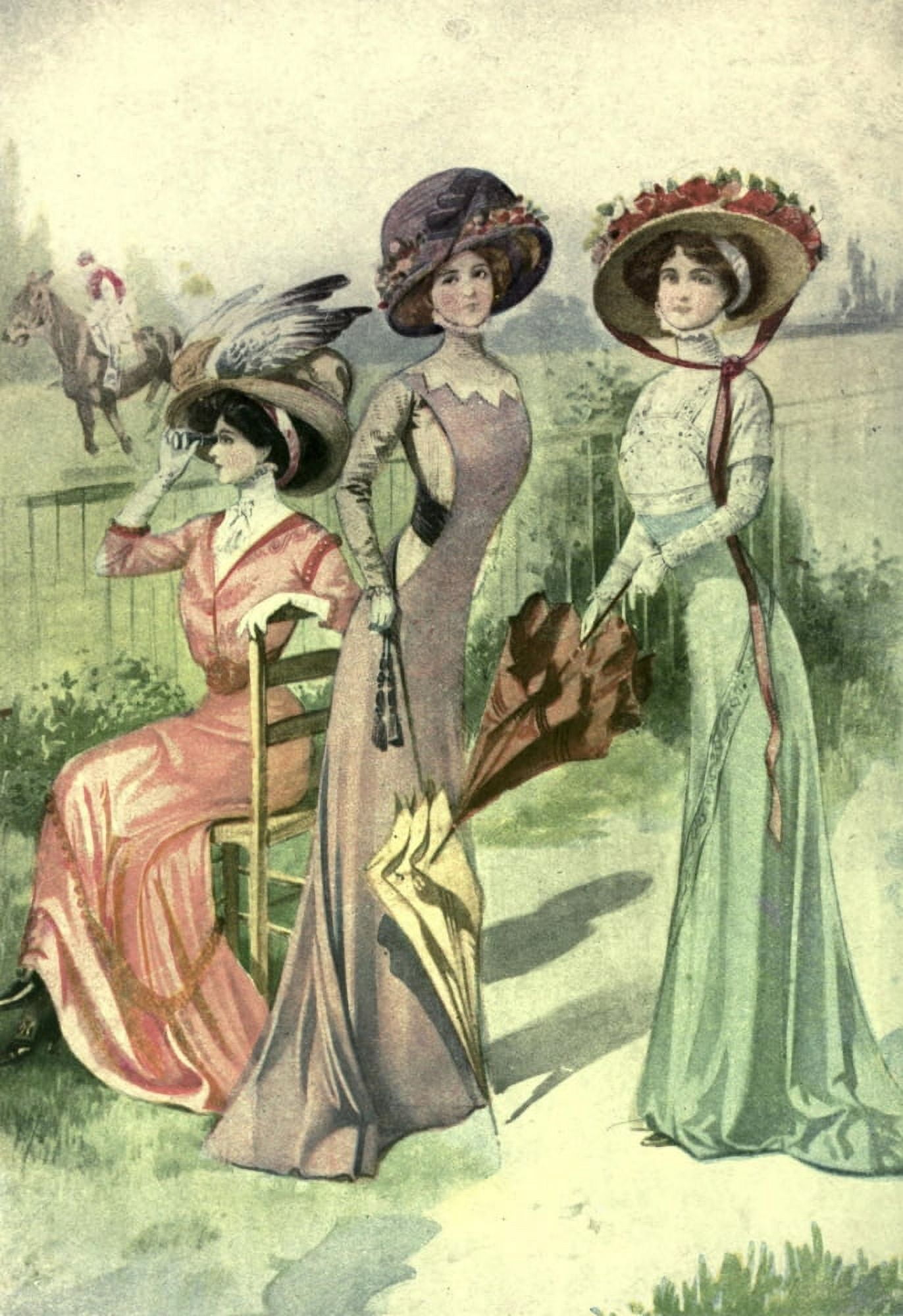 Dame Fashion 1913 Woman of 1909 Canvas Art - Unknown (24 x 36)