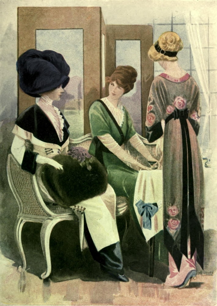 Dame Fashion 1913 Woman of 1910-2 Canvas Art - Unknown (18 x 24)