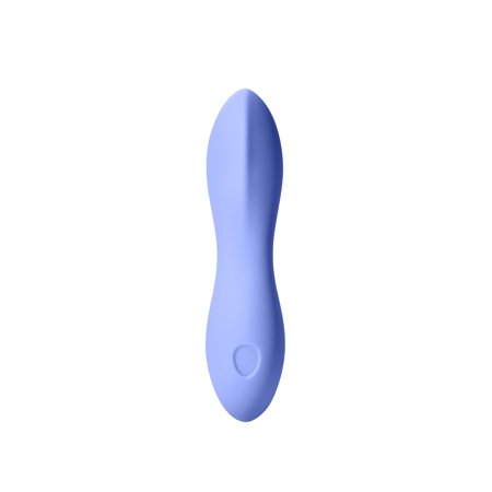 Dame Products Dip Classic Massager - 5 Speeds and USB Rechargable - Silicone, Portable, and Waterproof - Perfect Grip with Angled Ridged Design - Easy to Use - Periwinkle Color