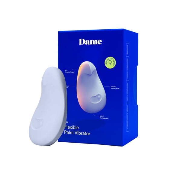 Dame Products Pom Personal Massager for Women - Flexible Bendy Targeted Stress Reliever - 5 Speeds - Rechargeable - 100% Waterproof and Body-Safe - Ice Color