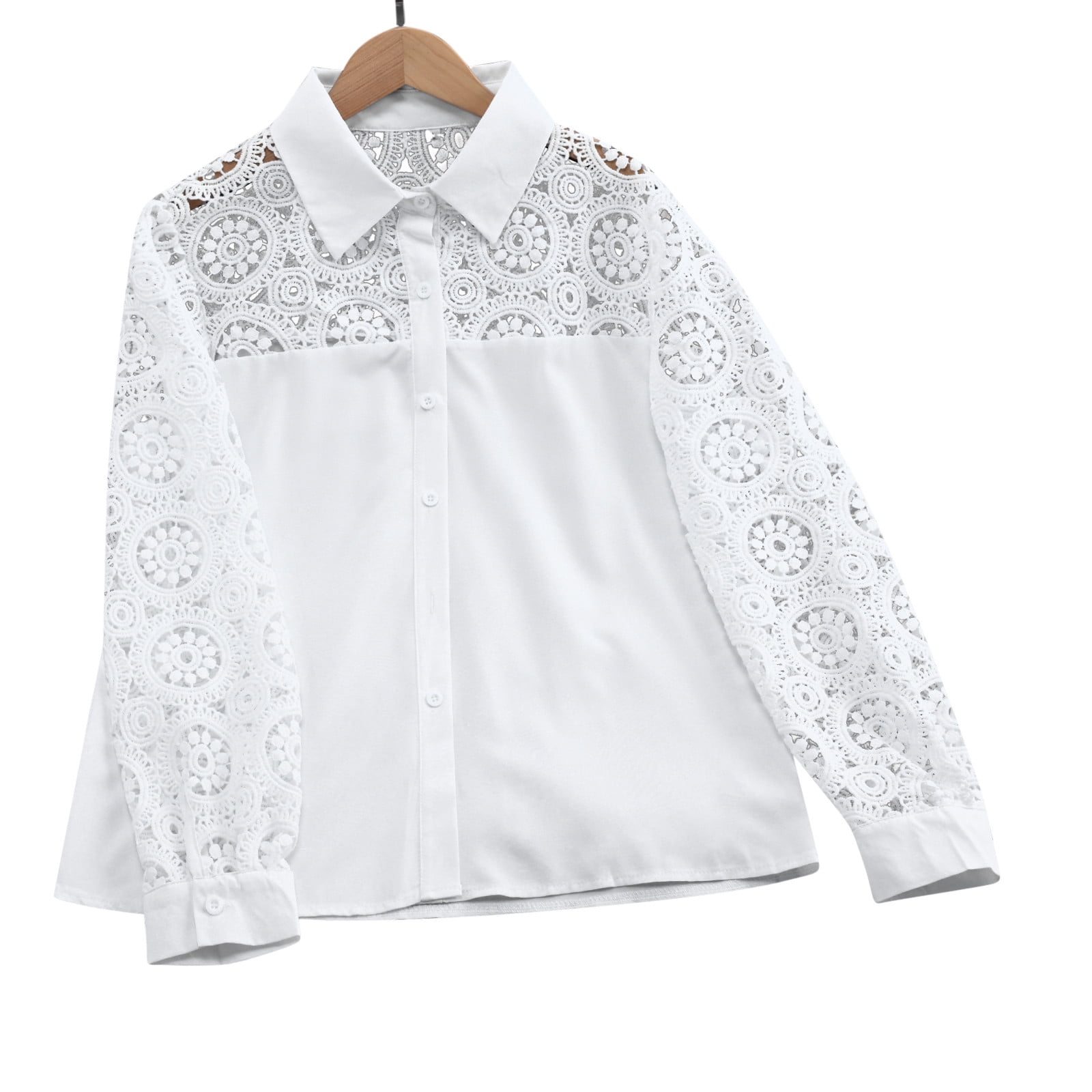 CUPSHE Damen-Top Mit Puffärmeln & Spitzenstickerei – Sommerbluse Mit Hohem Rüschenausschnitt