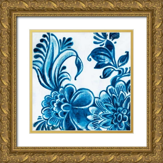 Damen, Sue 12x12 Gold Ornate Wood Framed with Double Matting Museum Art Print Titled - Delft Design IV