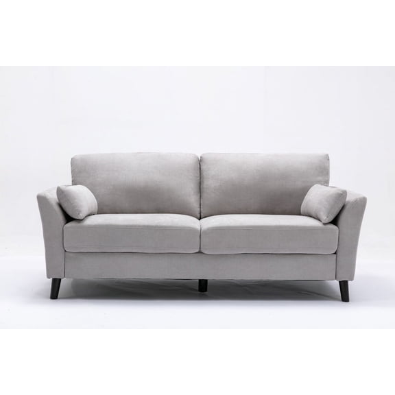 Damian 77" Light Gray Woven Fabric Sofa