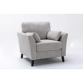 thumbnail image 1 of Damian Light Gray Woven Fabric Chair with Solid Wood Legs and Accent Pillows, 1 of 6