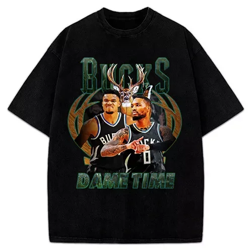 Damian Lillard Bucks dame Time Giannis Antetokounmpo Vintage Graphic T shirt Walmart