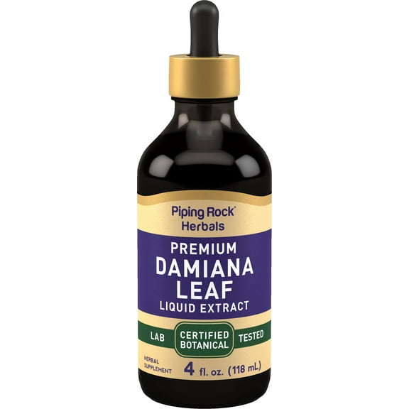 Damiana Leaf Liquid Extract | 4 fl oz | Non GMO, Gluten Free | By Piping Rock