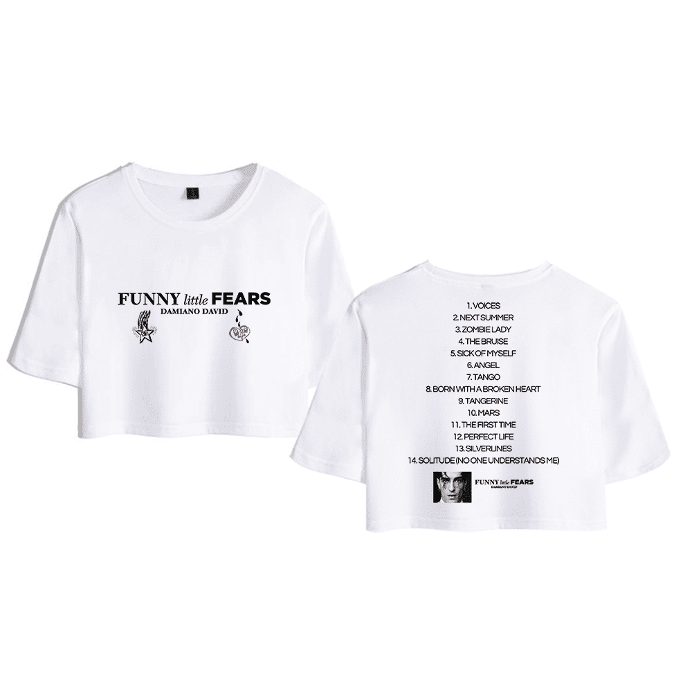 Damiano David Merch Funny Little Fears Album Crop Top Graphic T-shirt ...