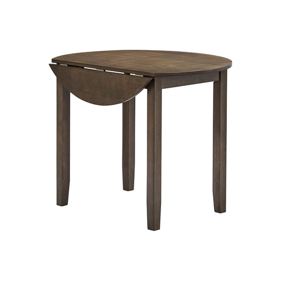 Damica Walnut Round Dining Table with Drop Leaf