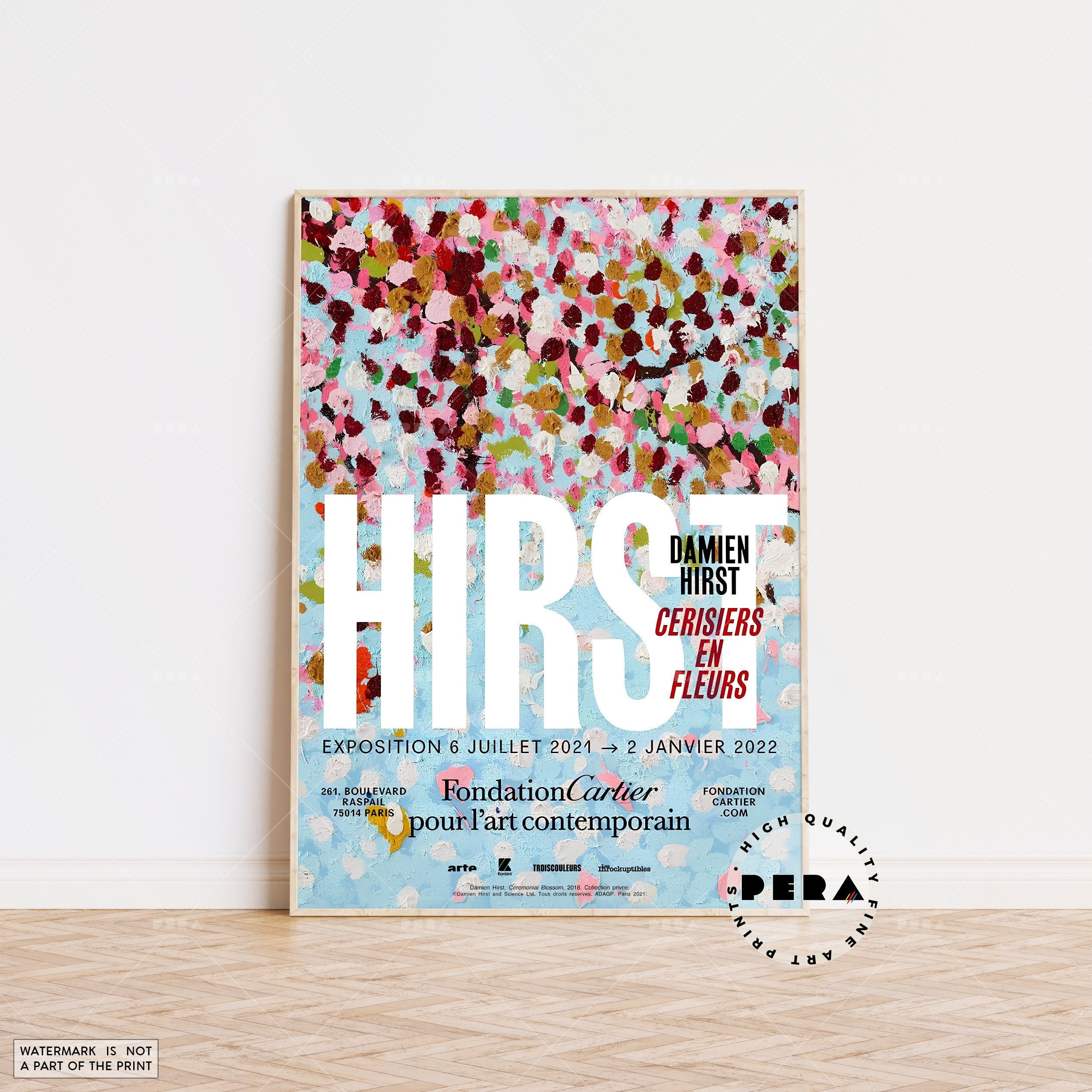 Damian Hirst アートブック(ポスター2枚付) Damien Hirst Print, Damien Hirst - Cherry Blossoms Poster