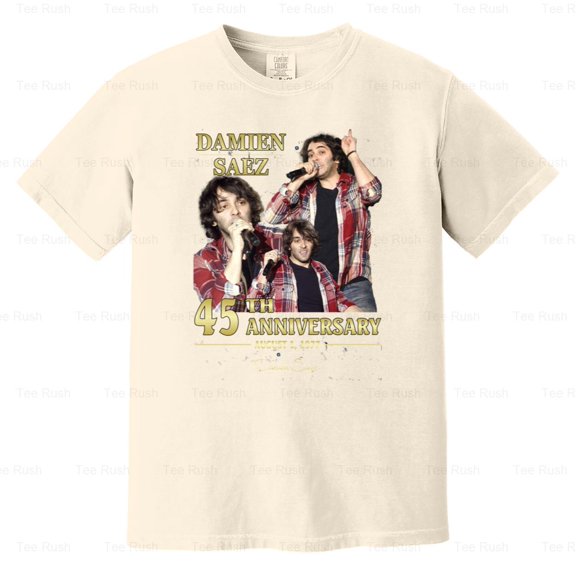 Damien Saez French Singer Songwriter 45th Anniversary Rock Music, Comfort Color T-Shirt Unisex, up to 4XL