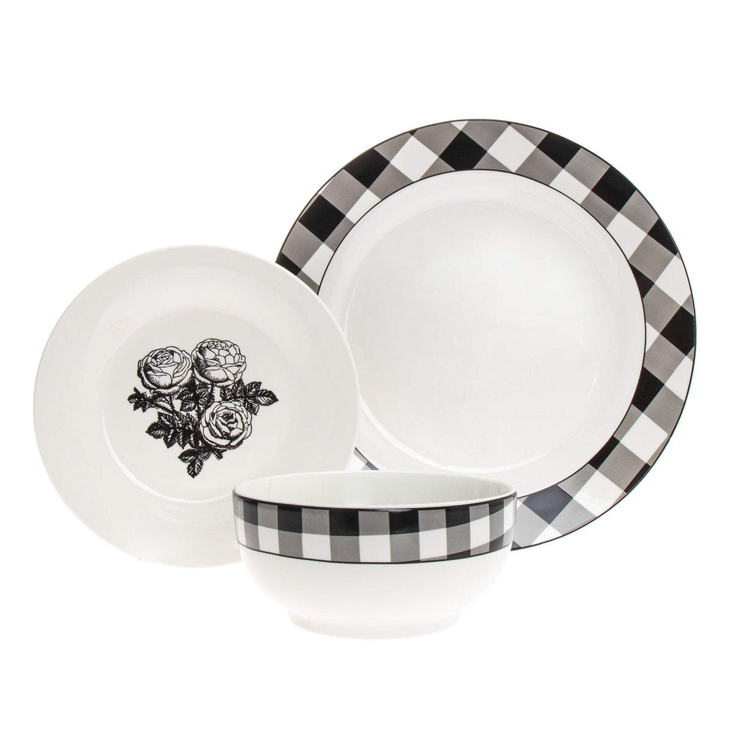 Elegance in Porcelain 12-Piece White Dinnerware Set, Service for 4