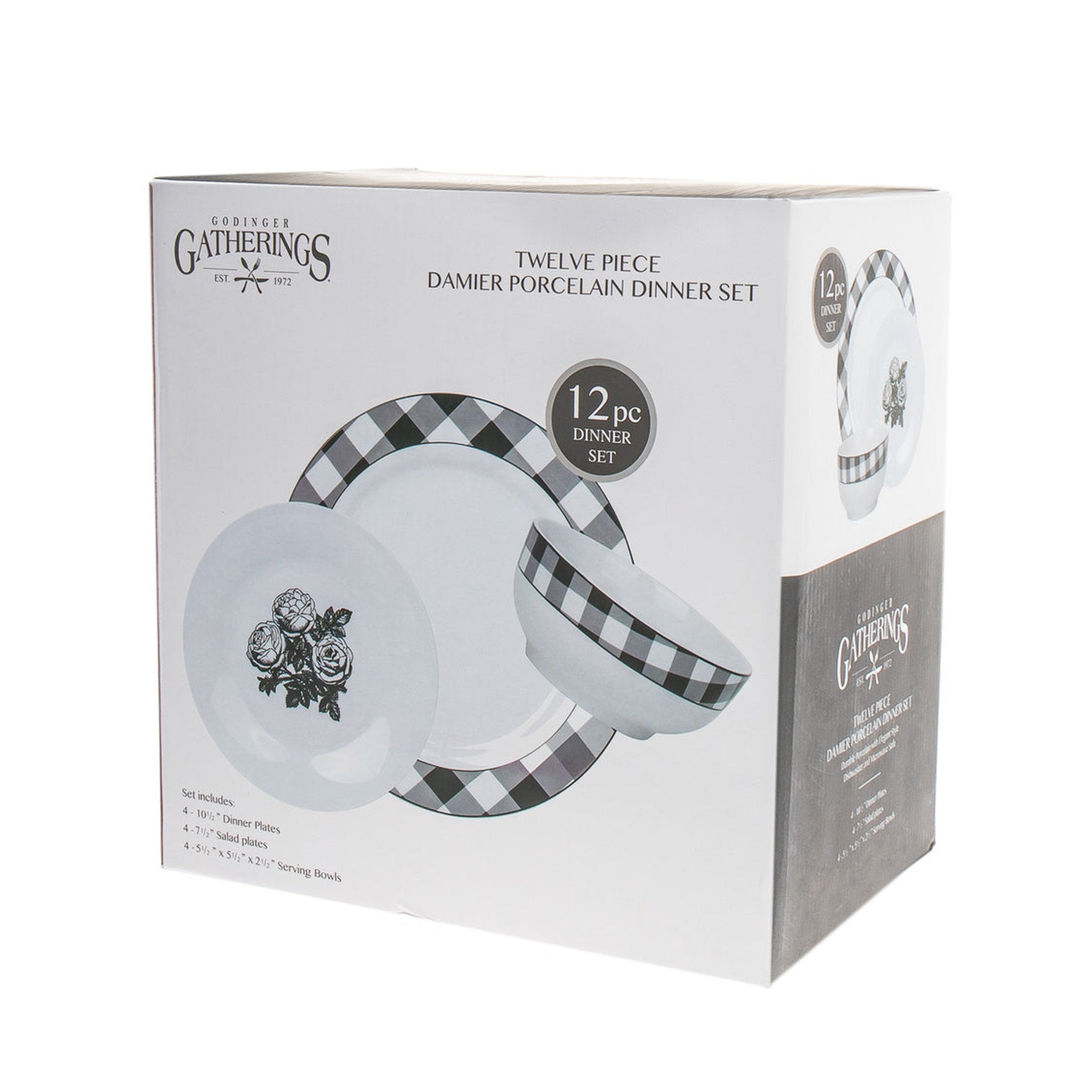 Elegance in Porcelain 12-Piece White Dinnerware Set, Service for 4