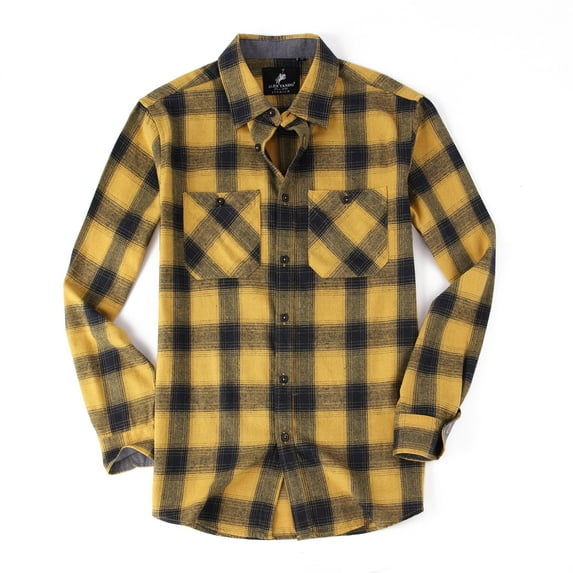 Damipow Men's Flannel Shirts Plaid Long Sleeve Button Down Shirt,Sizes S-2XL,Mens Shirts