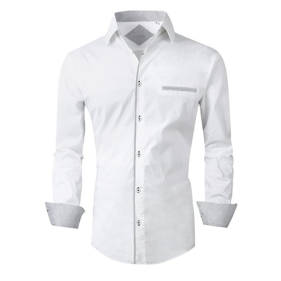 Damipow Mens Button Down Shirts Regular Fit Long Sleeve Cotton Dress Shirt,Sizes S-2XL,Mens Shirts