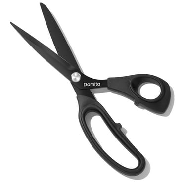 Damita 8.5" Heavy Duty Sewing Scissors - Black Titanium Coated, Premium Forged Fabric Scissors