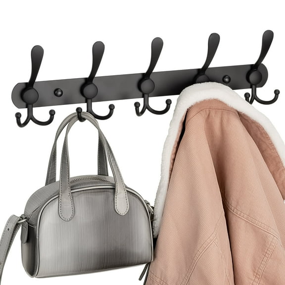 Damita Coat Rack Wall Mount,15.7" Coat Hook Rack for wall,15 Hooks Heavy Duty Coat Hangers Wall Mount,Black