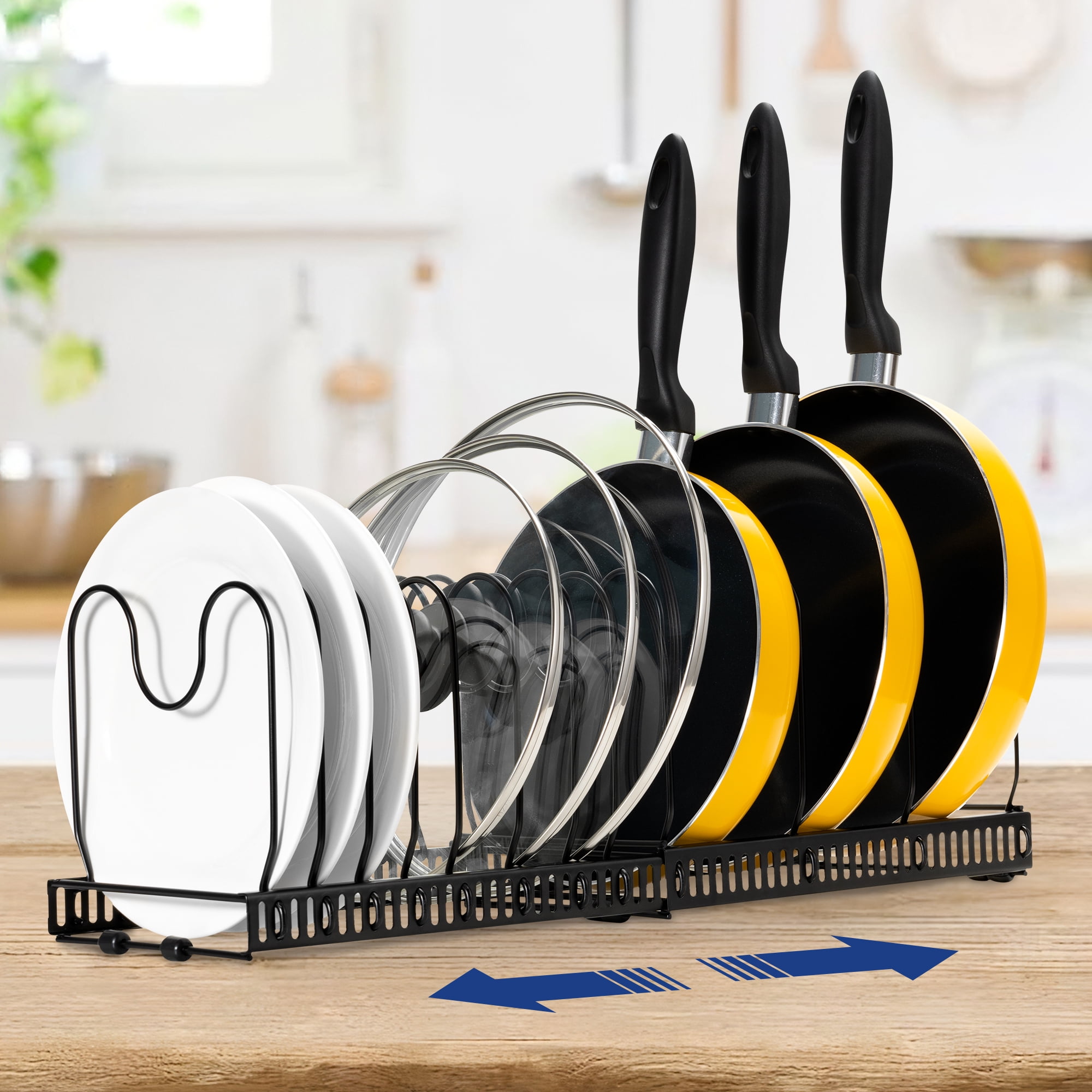 G-TING Pot Rack Organizers, 8 Tiers Pots and Pans Organizer for Kitchen  Organization & Storage, Adjustable Pot Lid Holders & Pan Rack for Kitchen,  Lid