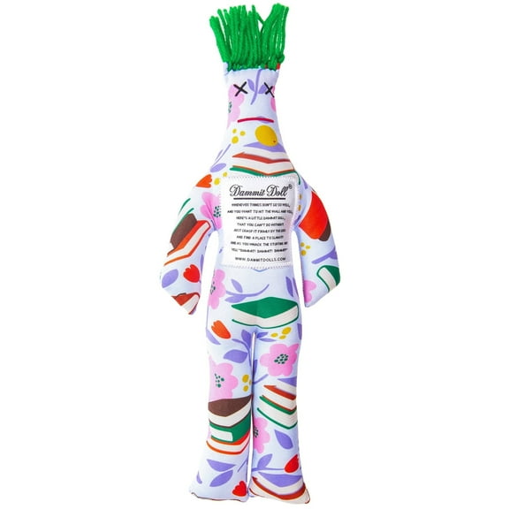 Dammit Dolls Bookworm Doll Fun Stress Relief Toy, Gag Gift