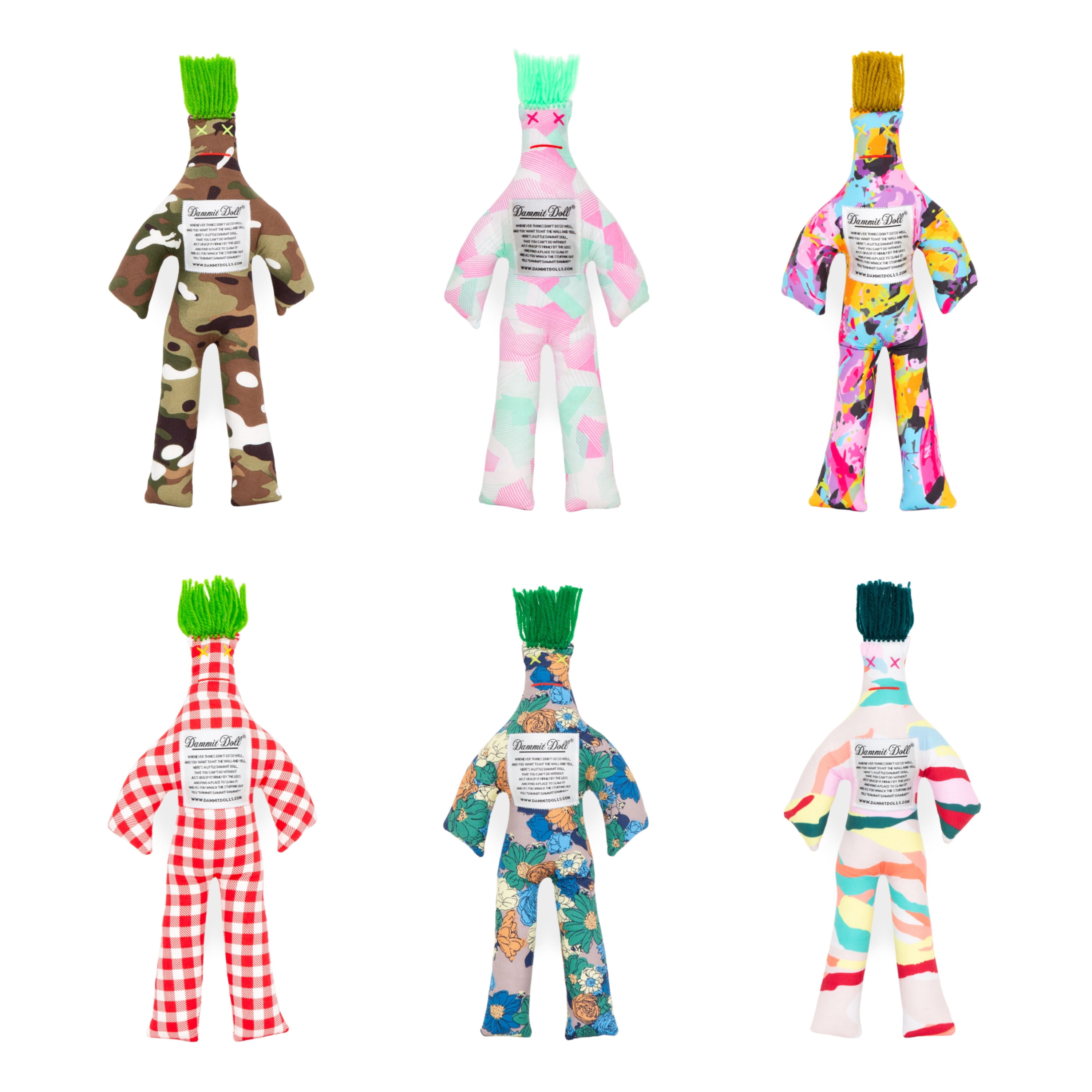 Dammit Dolls Sixpack, Set of 6 Dammit Doll, Stress Relief Toy, Gag Gifts