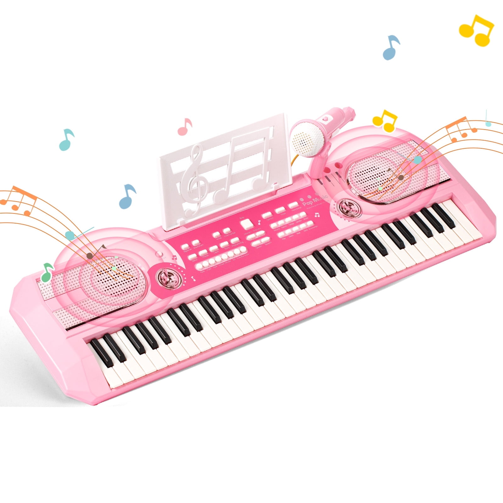 Dammyty Upgrade 61 Keys Electronic Piano Keyboard for Kids Adults, Bluetooth Portable Electric Piano with Microphone for Christmas Birthday Gift