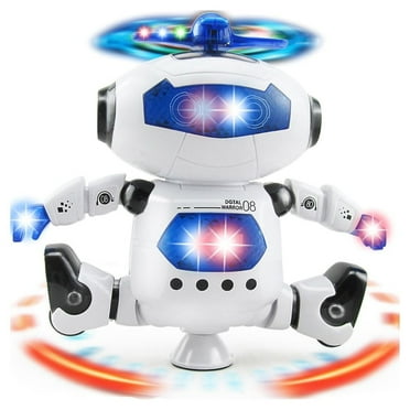 Dammyty Dancing Robot Toys,360° Body Spinning Kid Electronic Robot Toy with LED Lights and Music, Smart Interactive Kids Robot Toy, Baby Walking robot Toy for Toddler