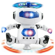 Dammyty Kids Electronic Intelligent Walking Dancing Futuristic Robot Toy w/ Music, Lights - White