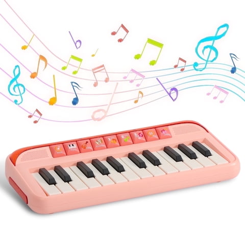 Dammyty Piano for Kids, 24 Keys Piano Toys for Girls, Baby Toys for 12-24 Months, Toddler Musical Learning Toys, Birthday Gifts for Age 1-4