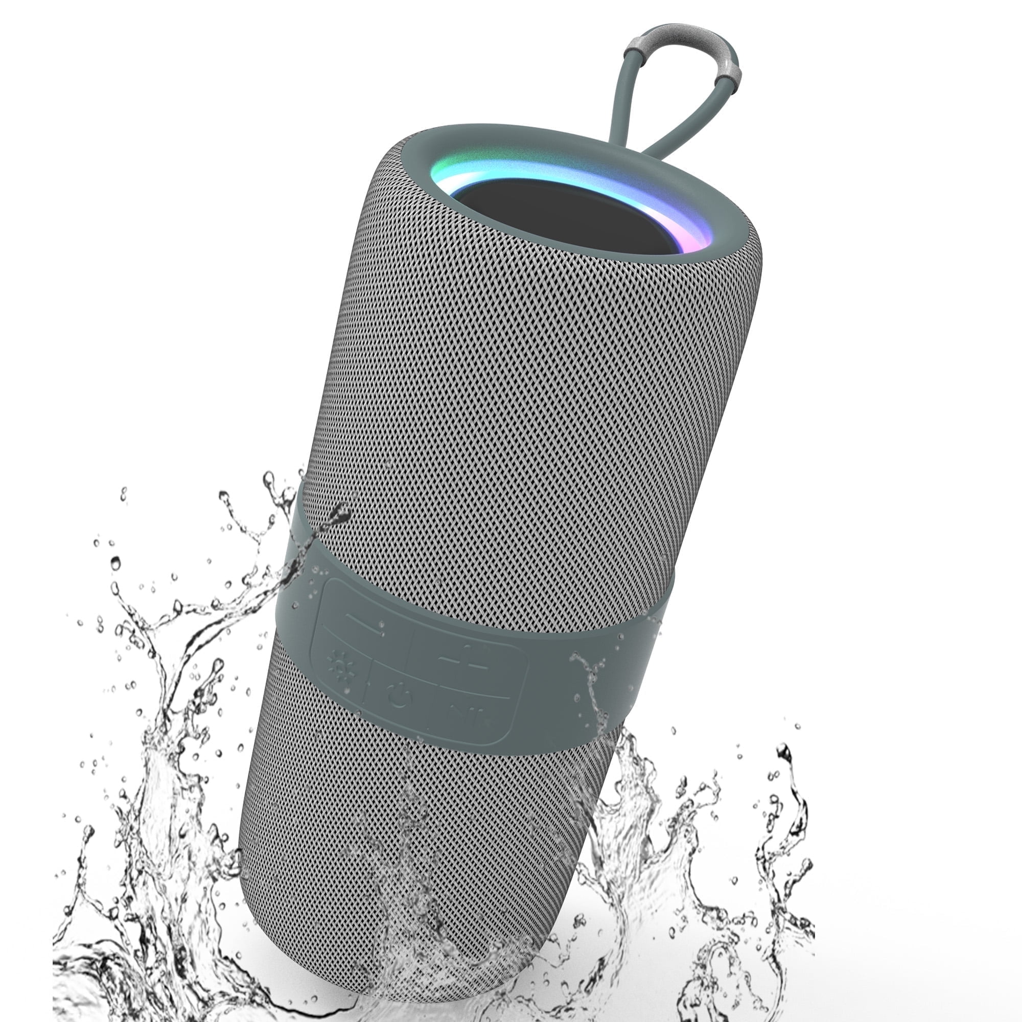 Dammyty Colorful Wireless Bluetooth Speaker, HandsFree Sound, LED Lighting, Gray  (图1)
